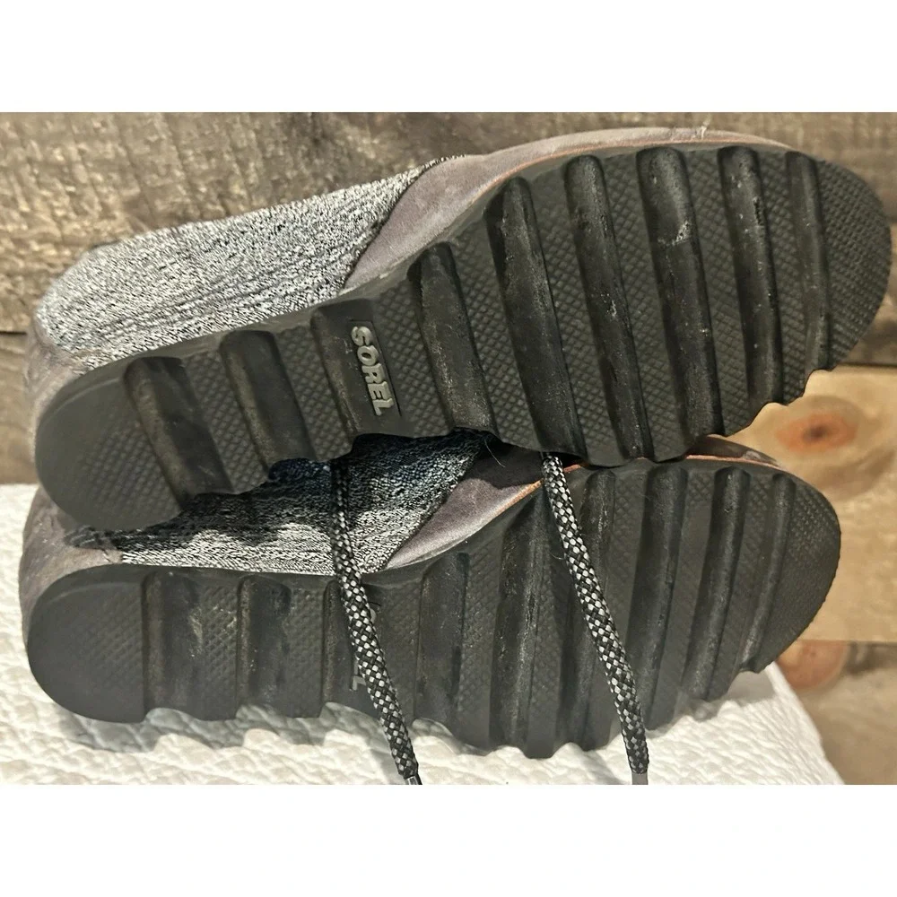 Sorel PDX Wedge Ankle Boots Womens‎ 7 Quarry Gray Booties Tweed LL5316-052